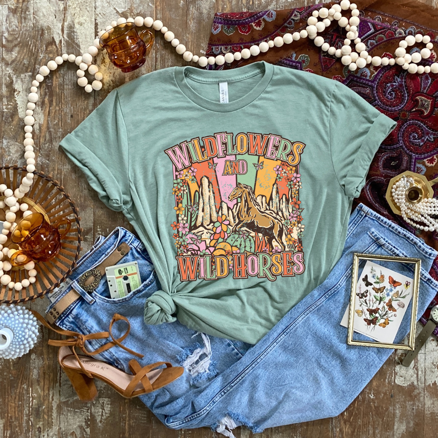 Wild Flowers and Wild Horses BC Tee