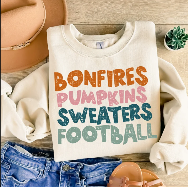 Bonfires Hayrides Football Sweatshirt