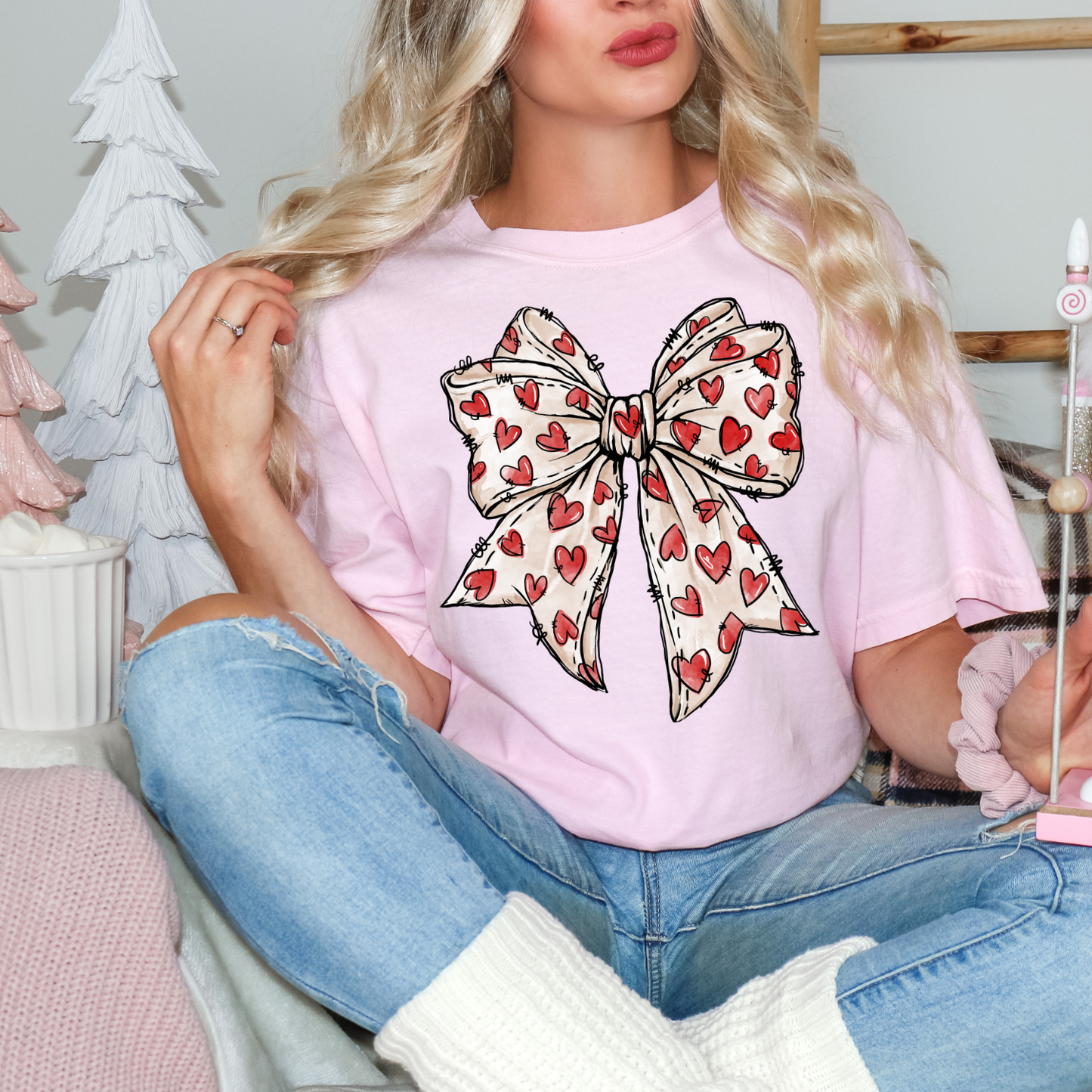 Coquette Bow Valentine hearts CC