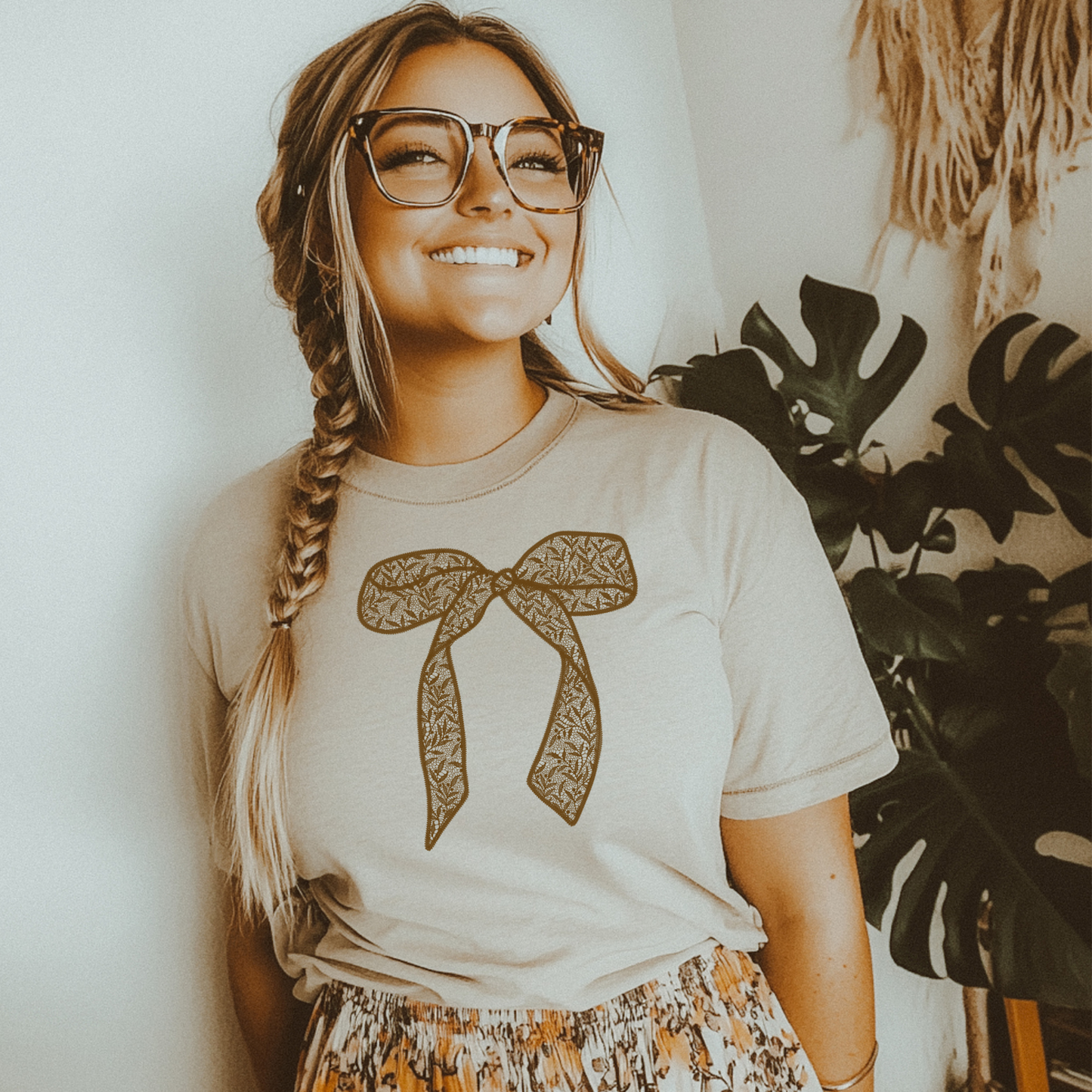 Boho Brown Bow BC Tee