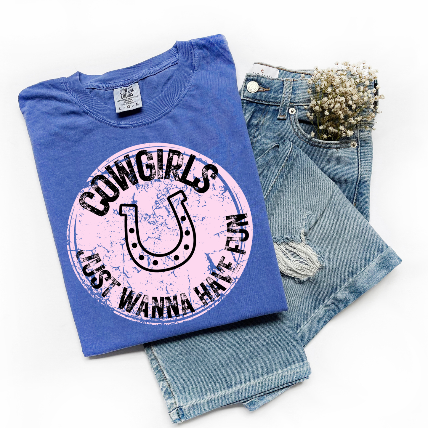 Cowgirls Just Wanna Have Fun Blue