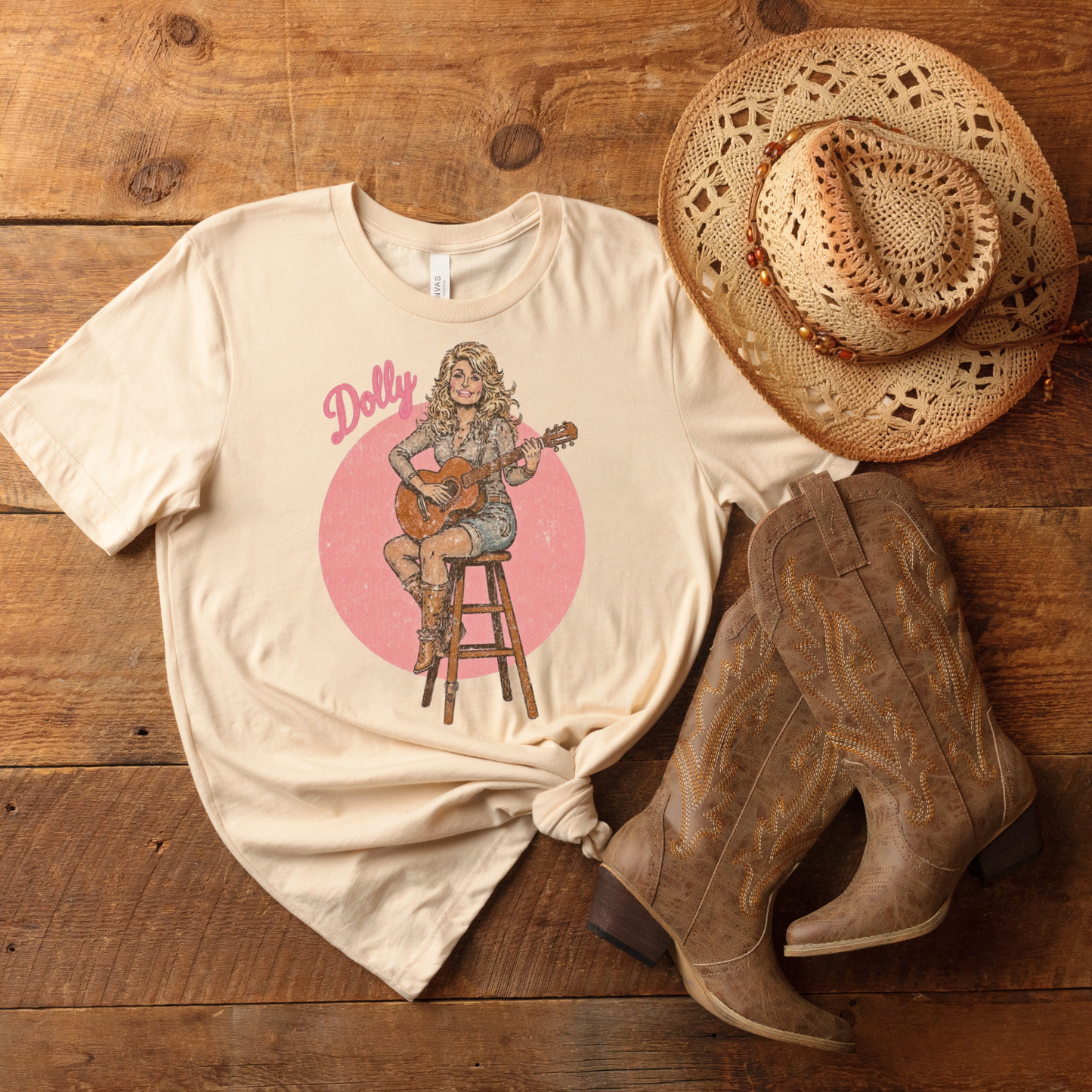 Dolly Barstool Guitar Bella Dust Tee