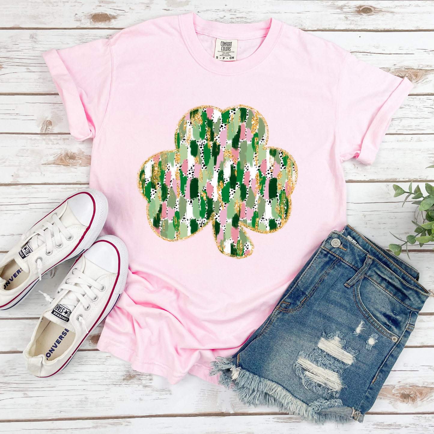 Pink and Green Shamrock