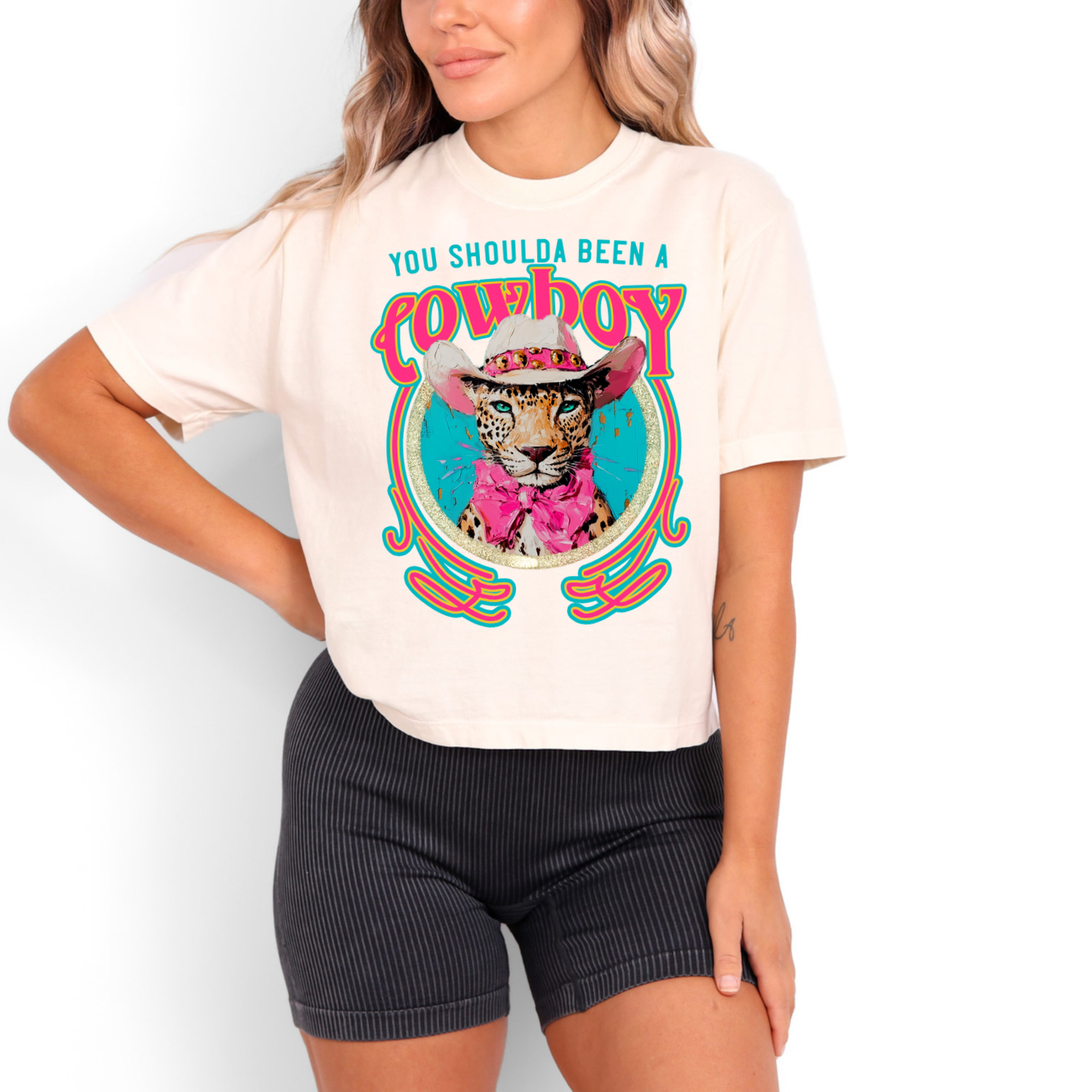 Should've Been a Cowboy Tiger Boxy Cropped