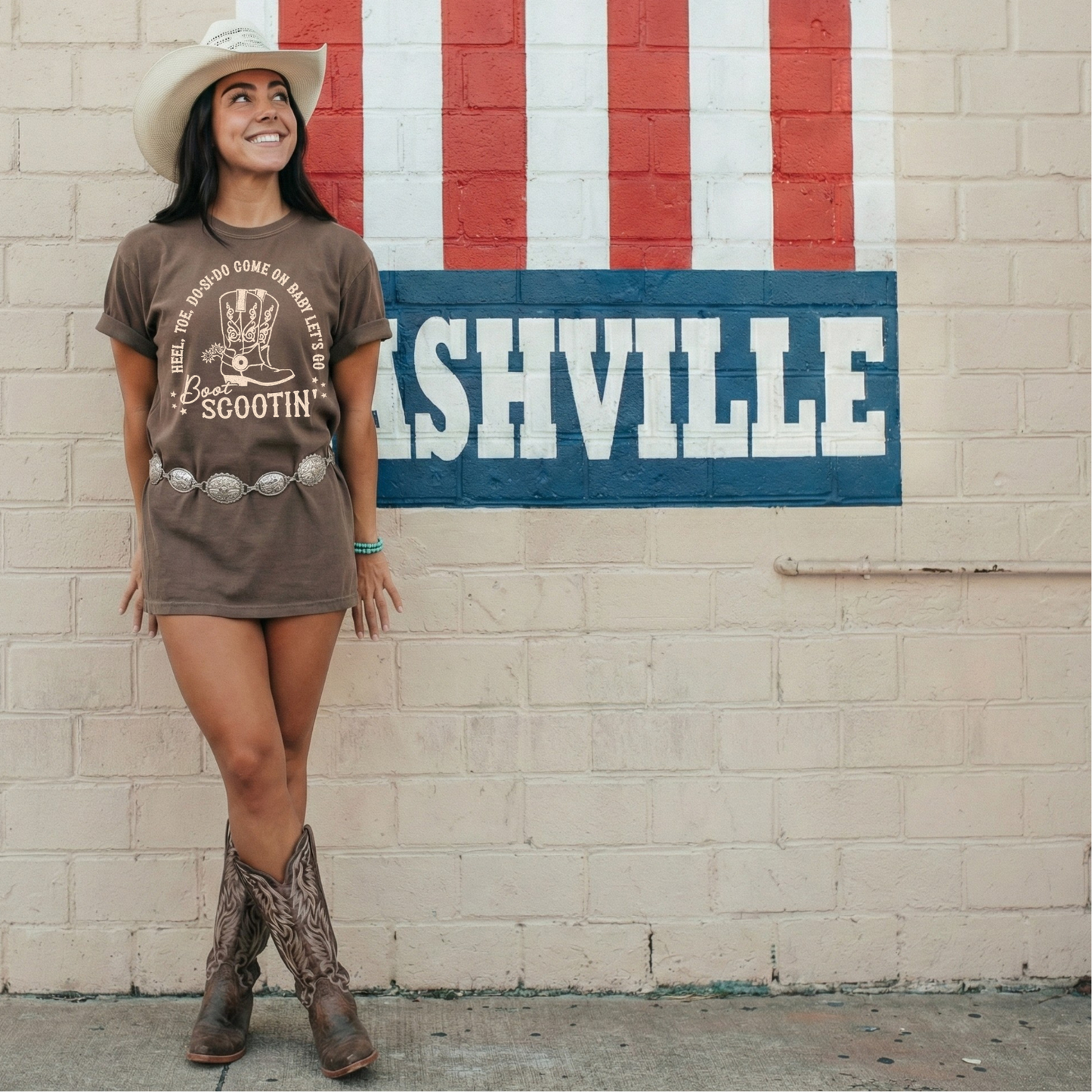Heel Toe Boot Scootin Brown Tshirt