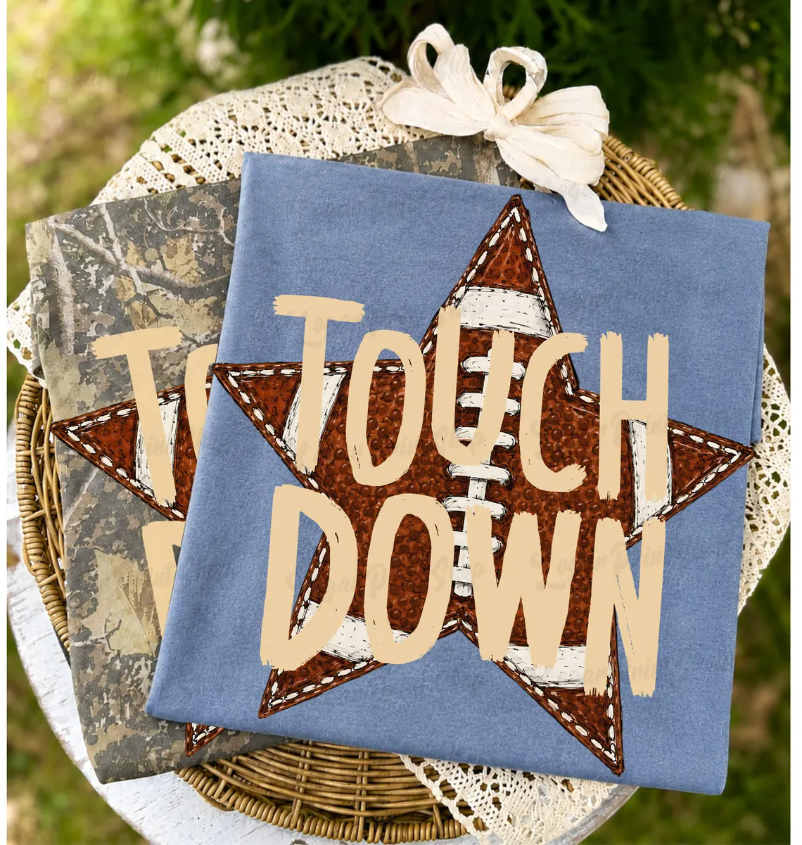 Touchdown Star Football BLUE Tshirt