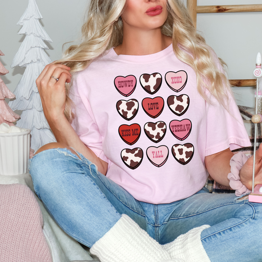 Valentine Western Candy Hearts Cow CC