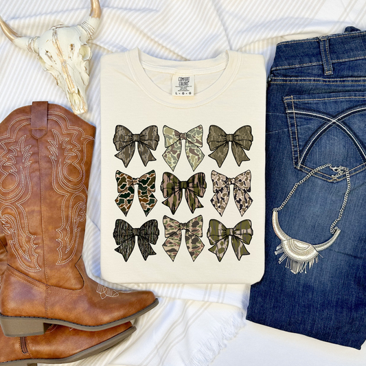 Camo Bows Stacked CC Tee