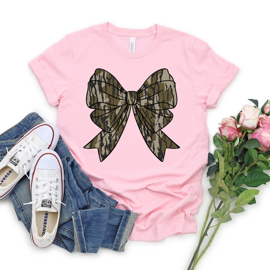 Camo Bow on Pink BC Tee