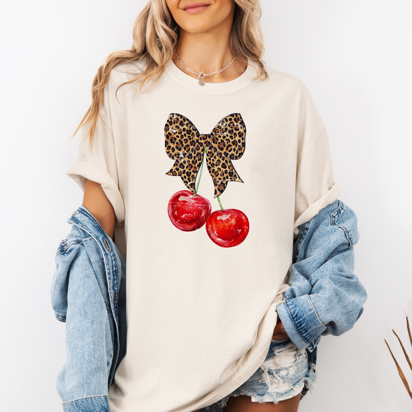 Leopard Cherry Ivory CC Tee