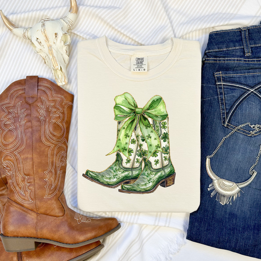 St Patricks Day Cowgirl Boots CC Tee