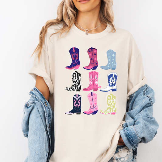 Cowgirl Boots Stacked Ivory CC Tshirt