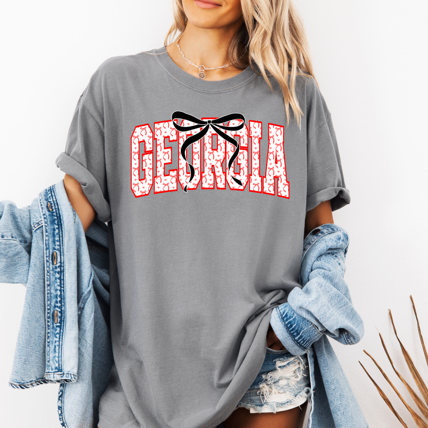 Georgia Red and White Bows CC Tshirt