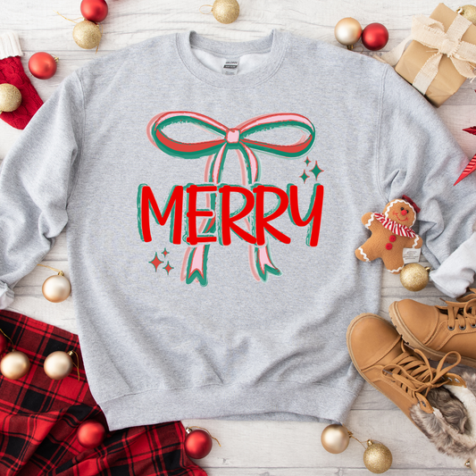 MERRY with Bow Sweatshirt