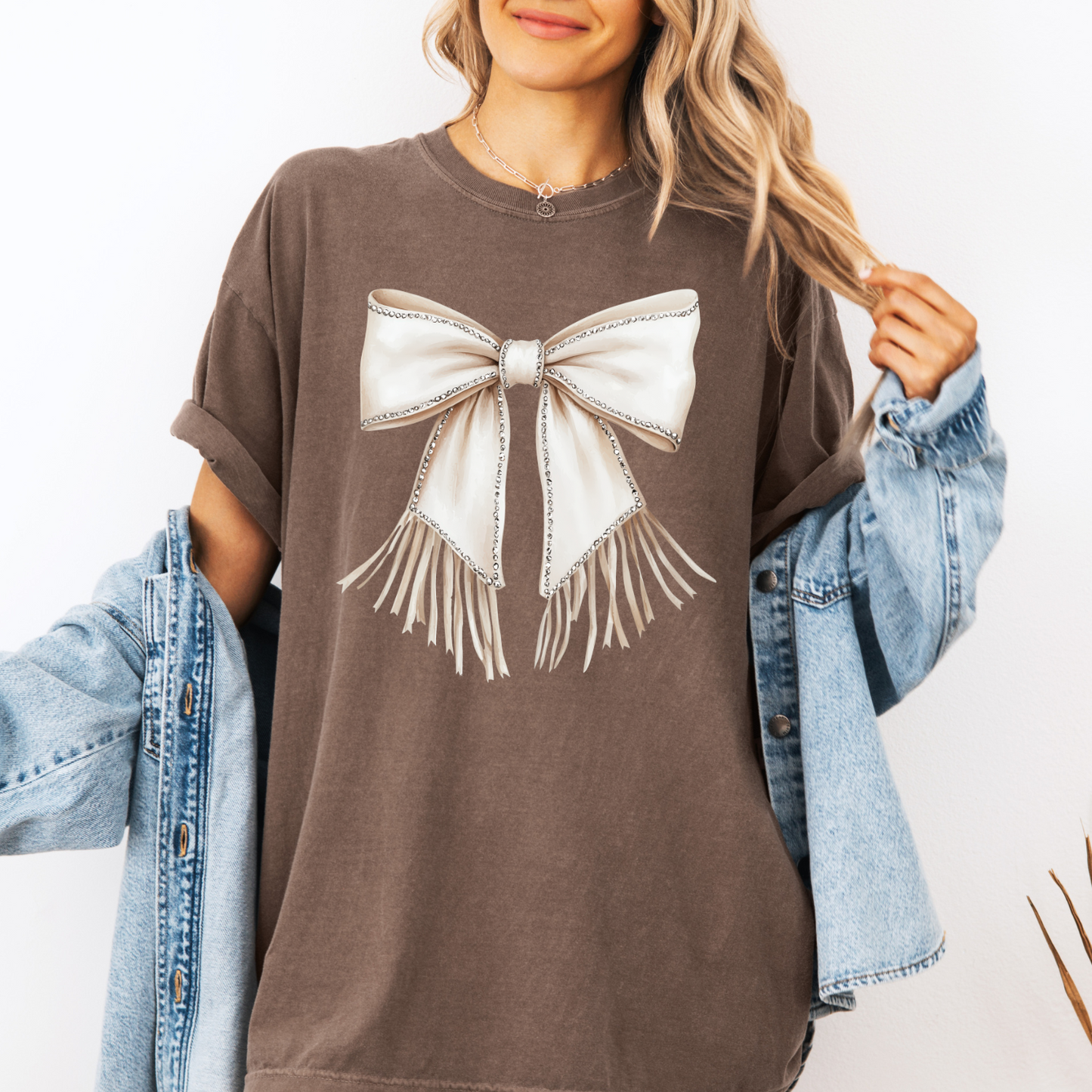 White Western Bow CC Tee