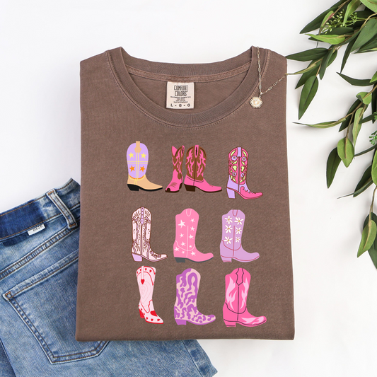 Pink Boots Stacked Brown CC Tshirt