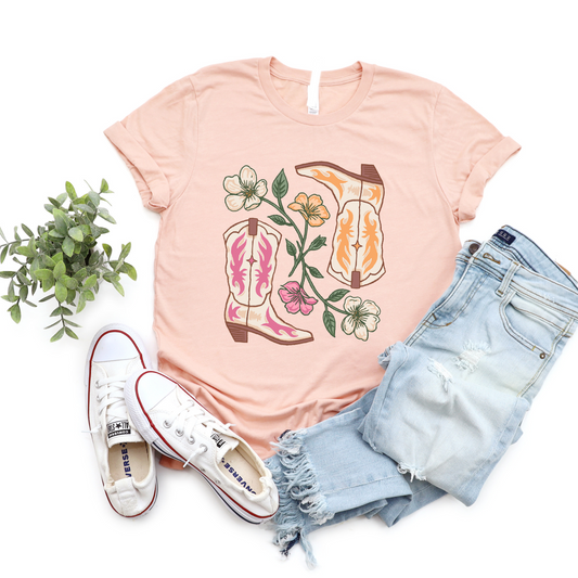 Flowers and Boots Peachy CC Tee