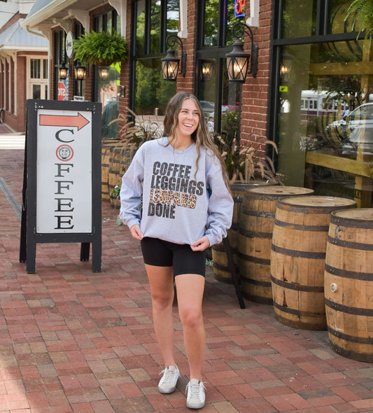 Coffee Leggings Leopard Done Sweatshirt