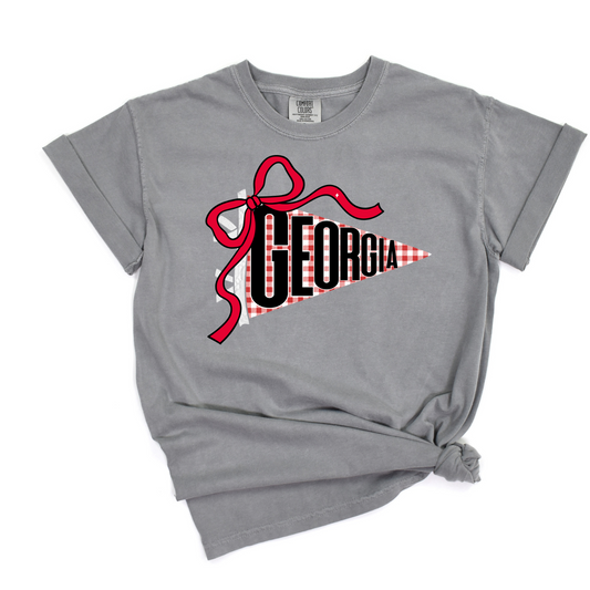 Georgia Checkered Banner Grey CC Tshirt