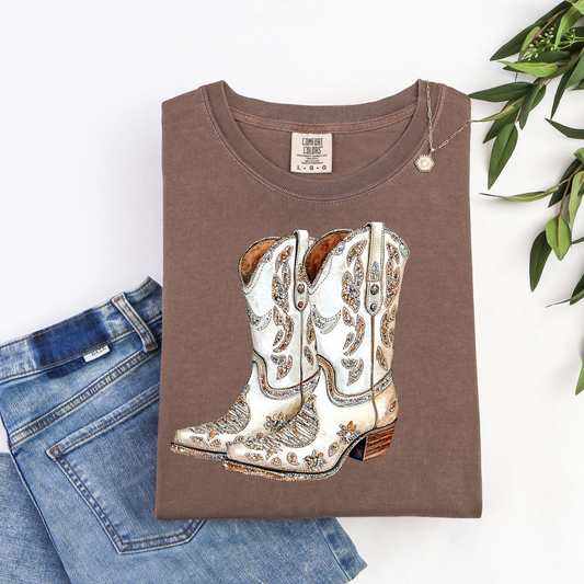Faux Rhinestone Cowgirl Boots