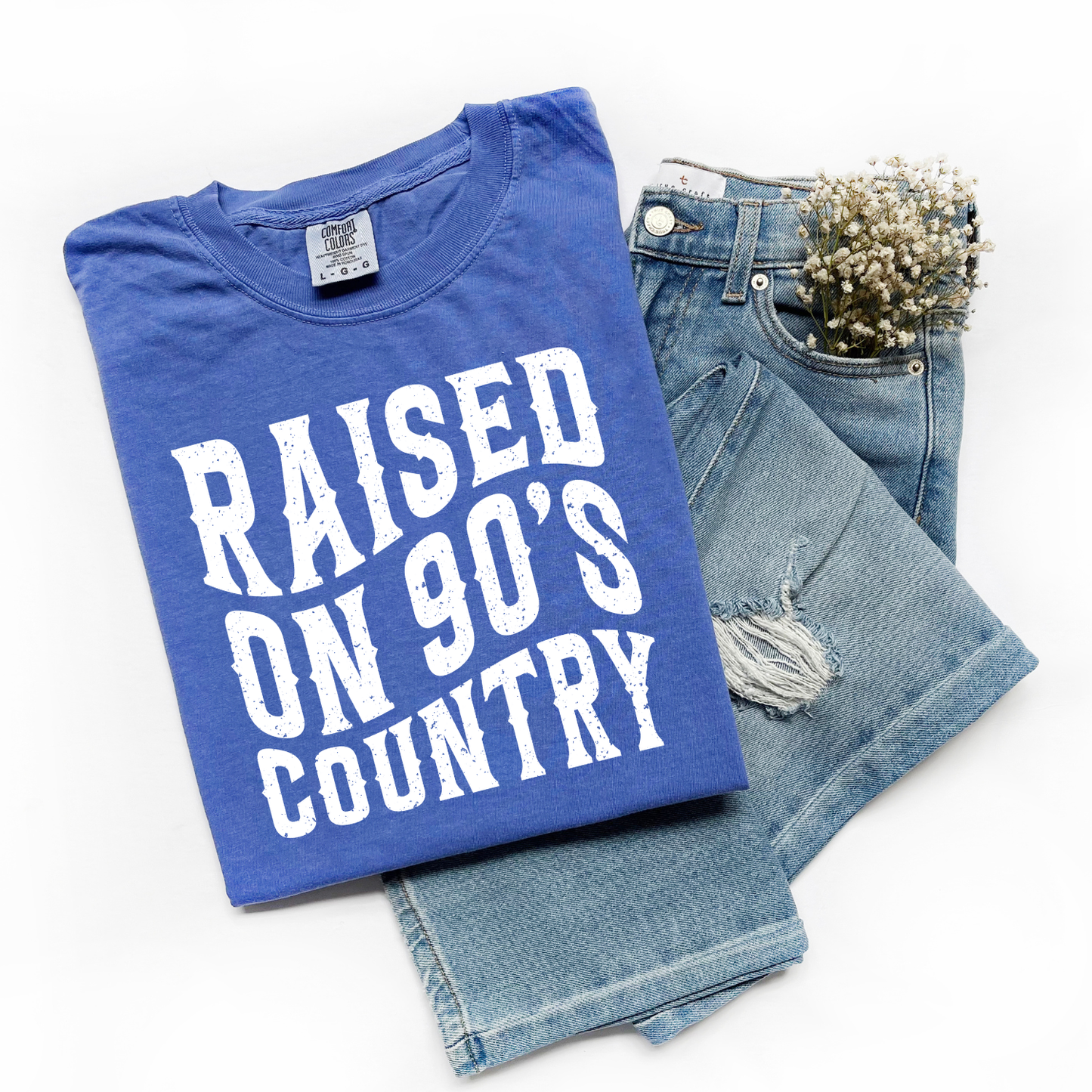 Raised on 90s Country Blue cc Tshirt