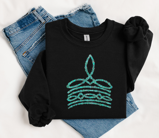 Turquoise Boot Stitch Sweatshirt