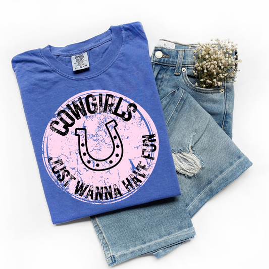 Cowgirls Just Wanna Have Fun Blue