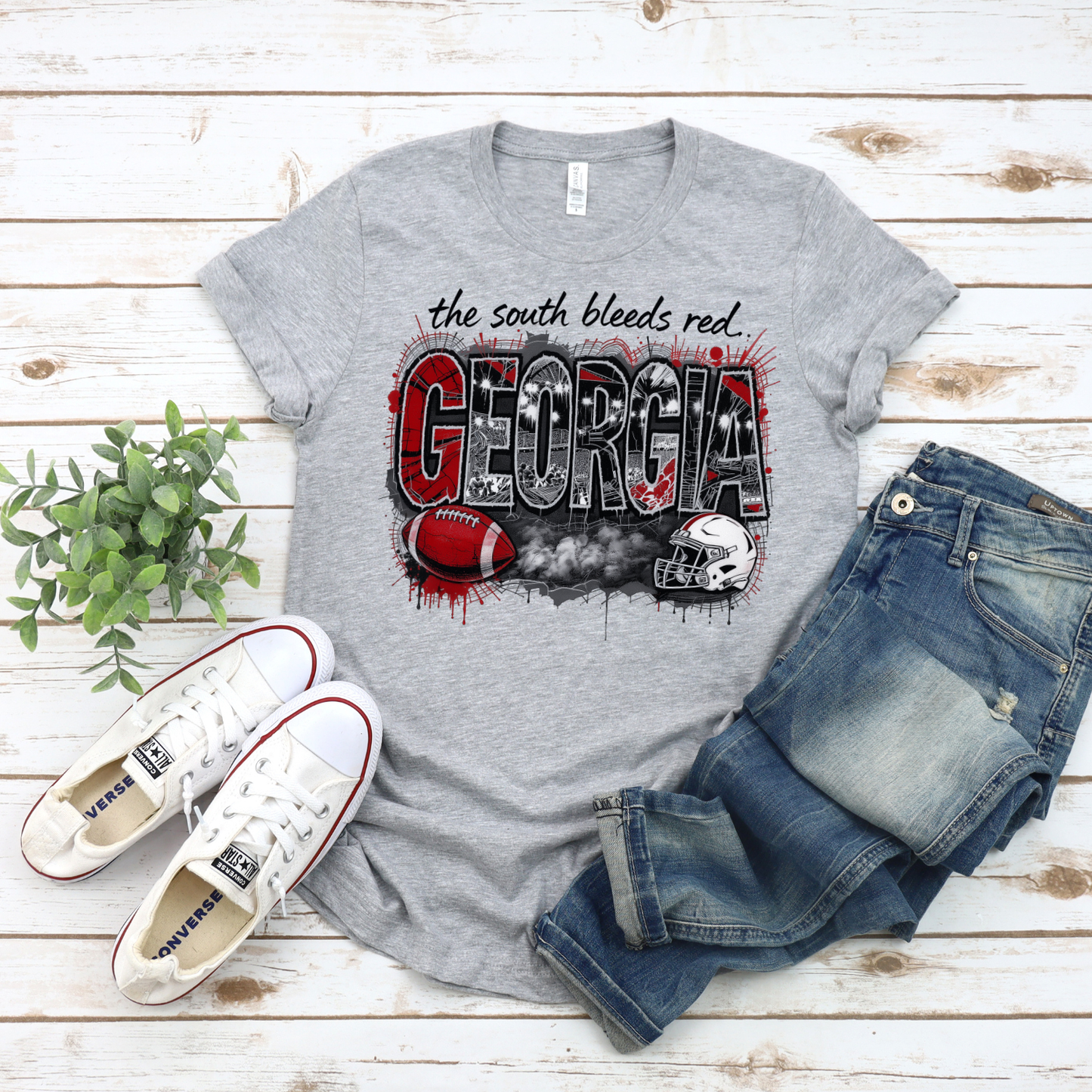 The South Bleeds Red Georgia Bella Canvas Tee