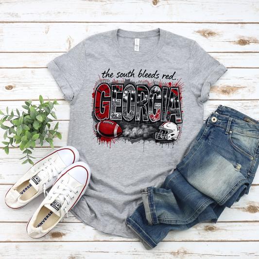 The South Bleeds Red Georgia Bella Canvas Tee