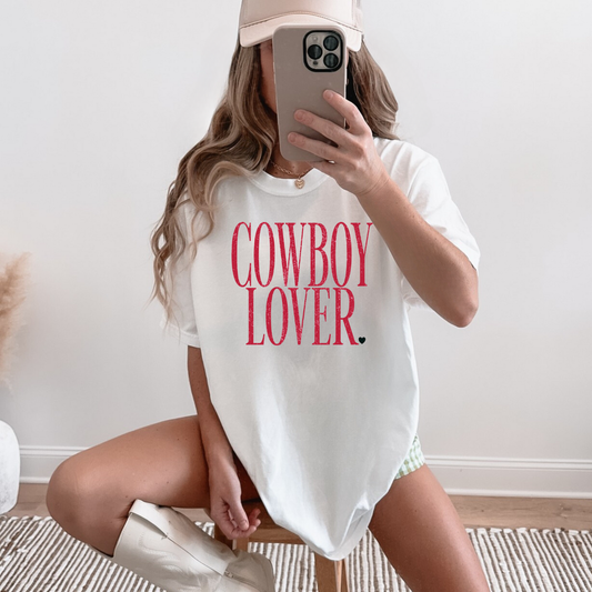 Cowboy Lover White Comfort Colors Tee