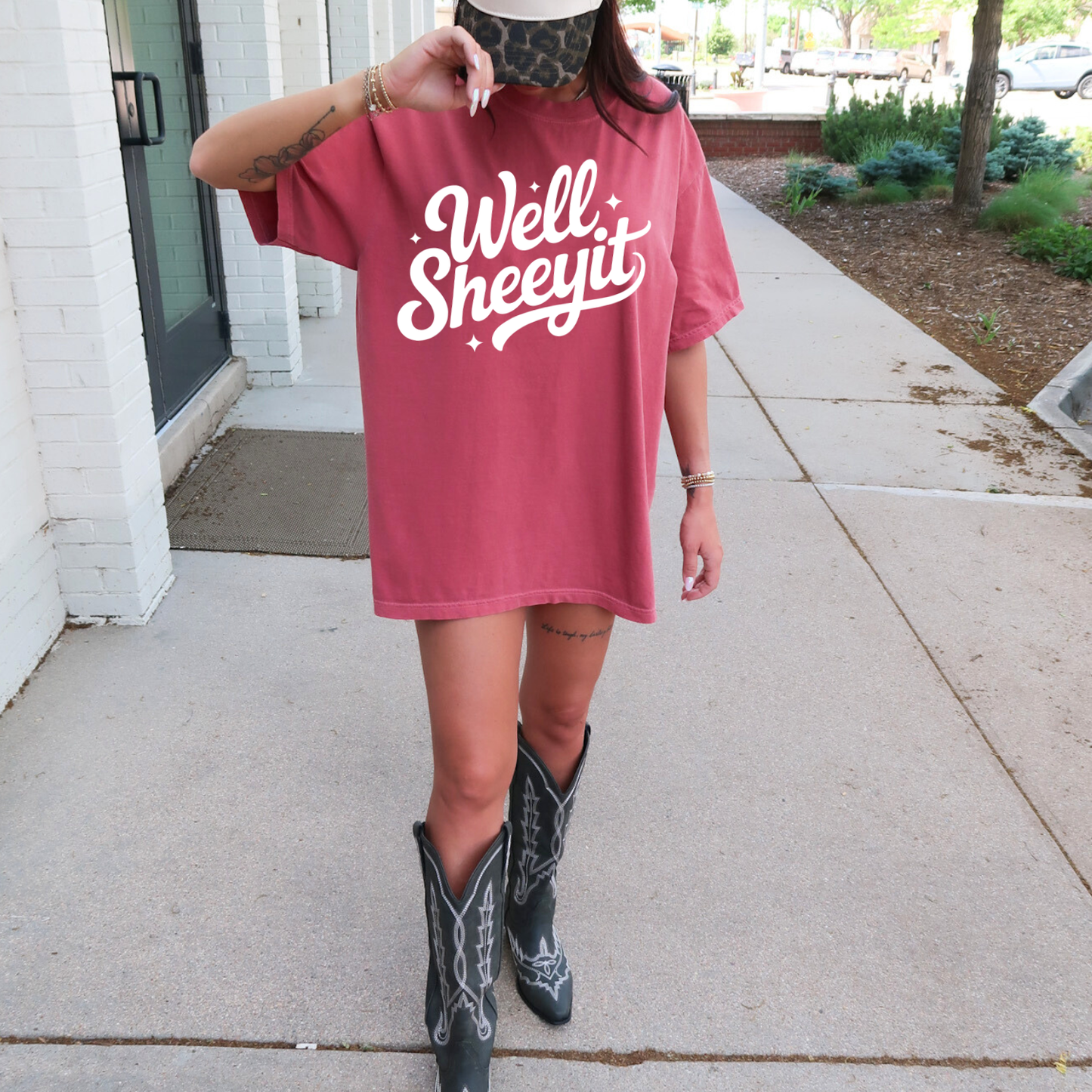 Well Sheeyit on Crimson Comfort Colors Tee