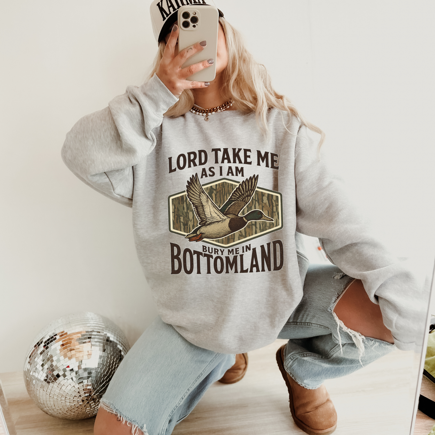 Bury Me In Bottomland Grey Sweatshirt