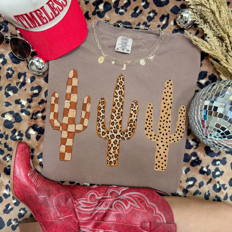 Cactus Trio Brown Tee