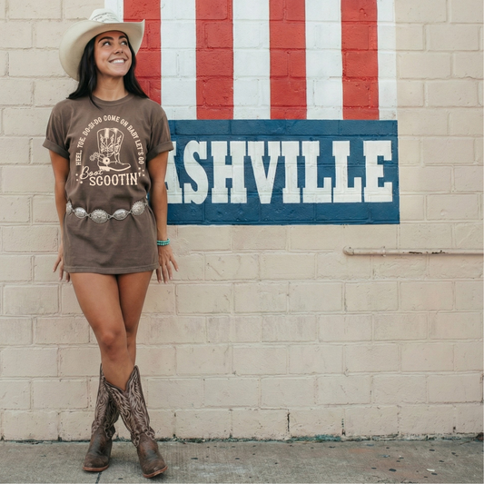 Heel Toe Boot Scootin Brown Tshirt