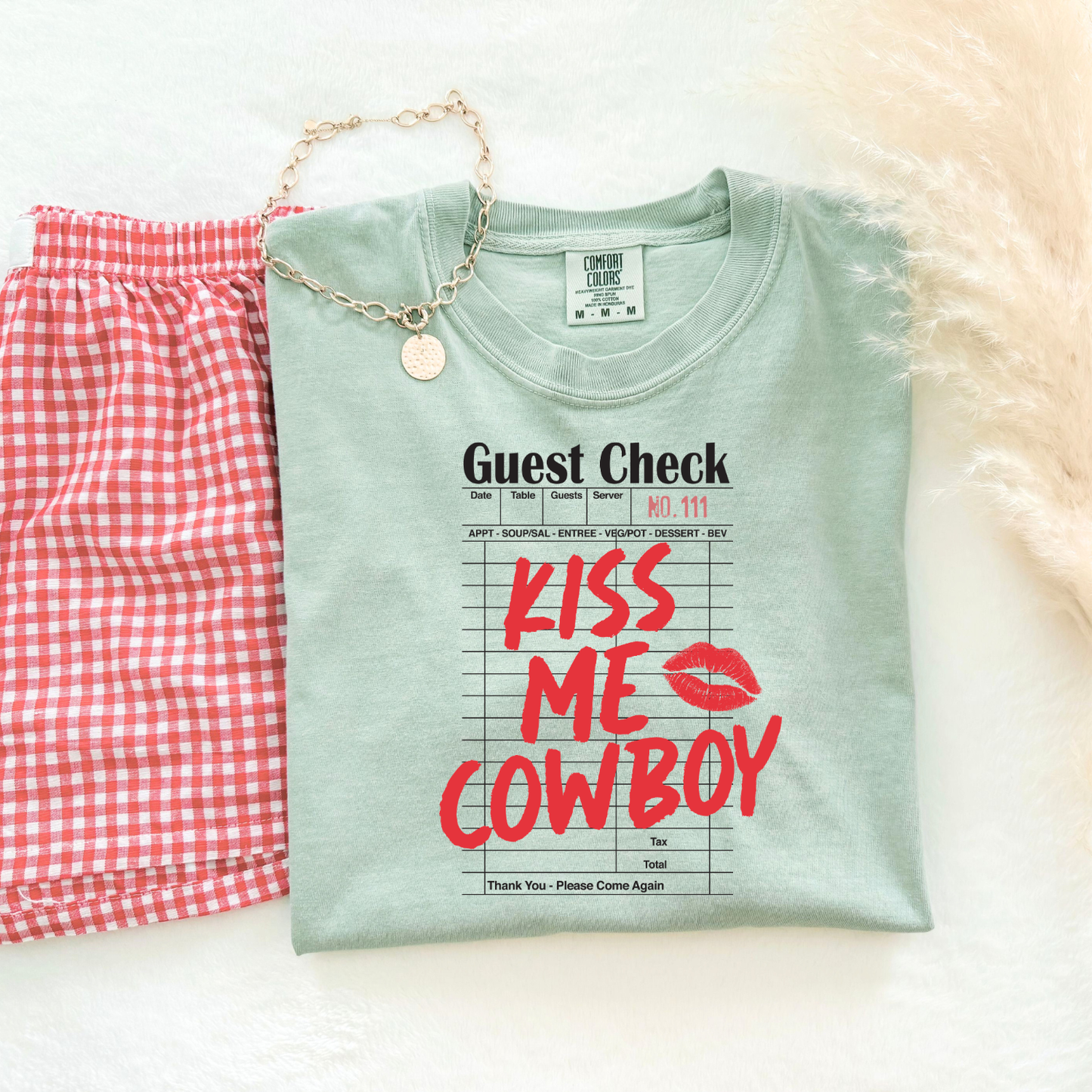 Kiss Me Cowboy Guest Check