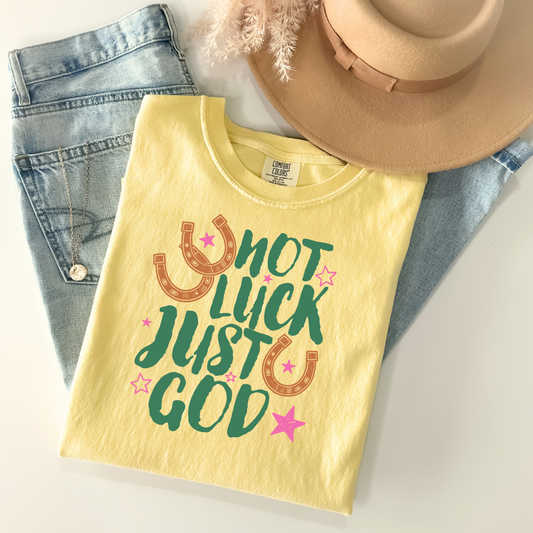 Not Luck Just GOD Horseshoes Tshirt