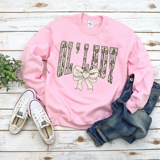 Ol Lady Camo Bow Sweatshirt