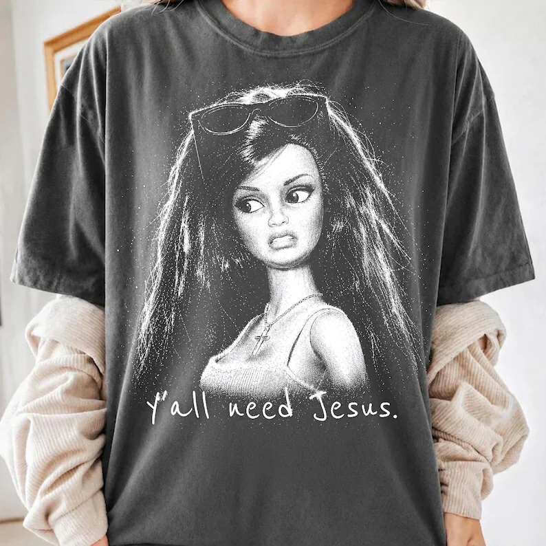 Yall Need Jesus Funny Barbie Tee