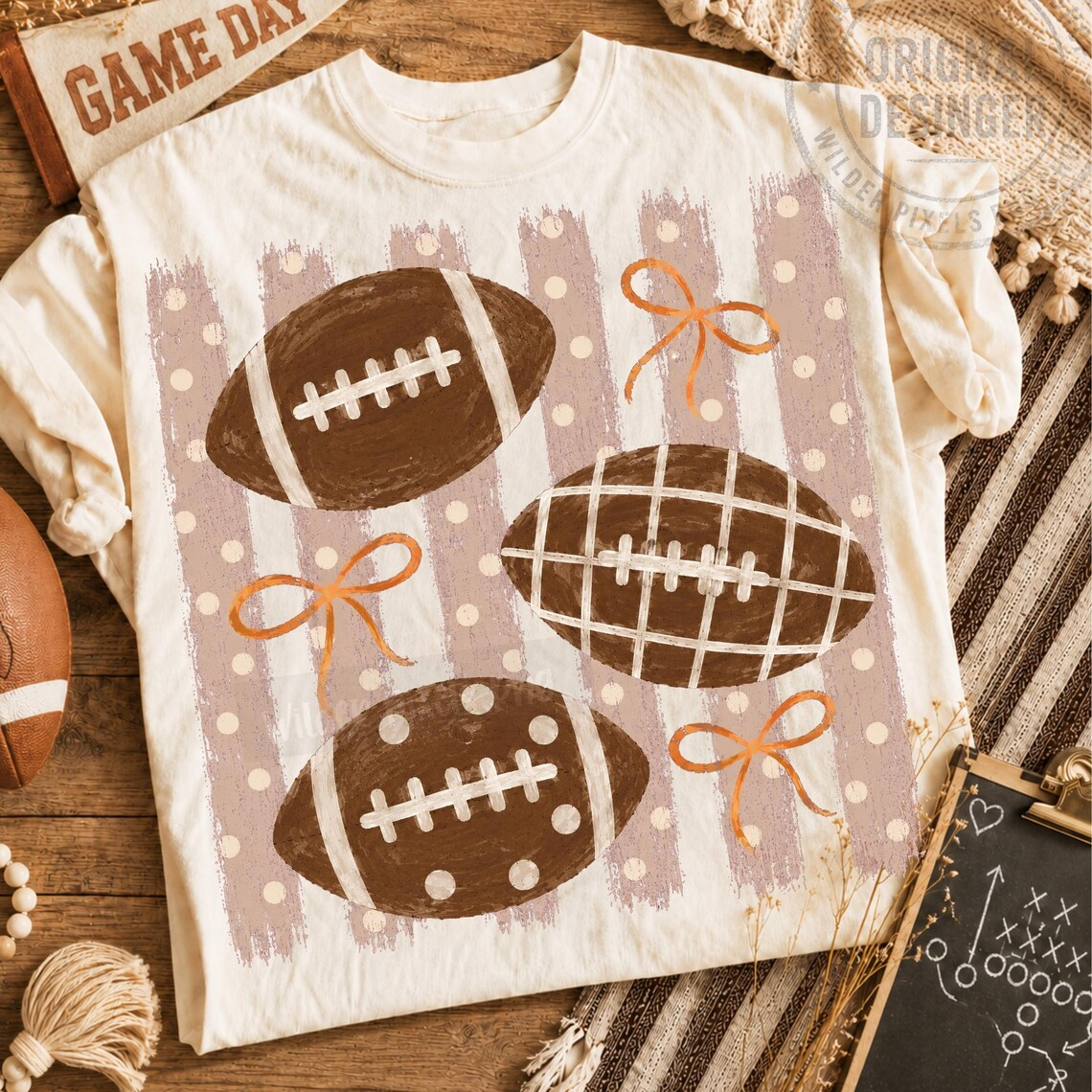 Football and Stripes Ivory