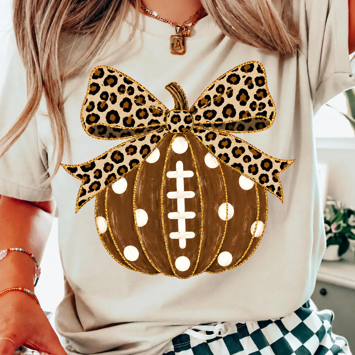 Football Pumpkin Polka Dots