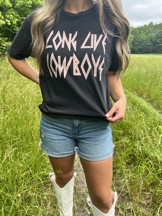 Pink Long Live Cowboys Vintage Wash